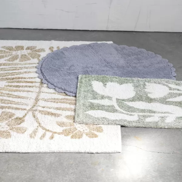Creative CoOp Cotton Tufted Flowers Sage Rugs 36quot L x 24quot W x 1quot H Green ampamp White