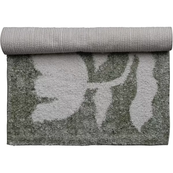 Creative CoOp Cotton Tufted Flowers Sage Rugs 36quot L x 24quot W x 1quot H Green ampamp White