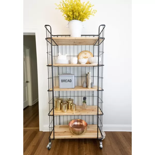 Creative CoOp Distressed White Bread Box with LidGrey