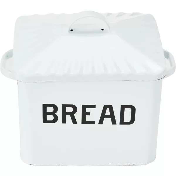 Creative CoOp Distressed White Bread Box with LidWhiteBlack