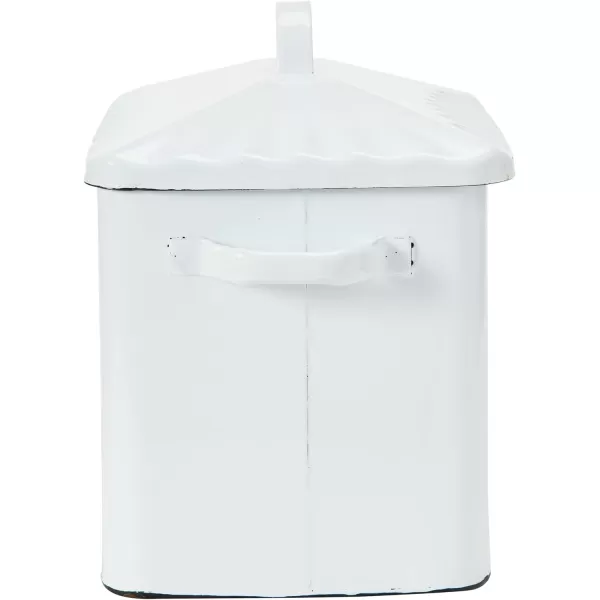Creative CoOp Distressed White Bread Box with LidWhiteBlack