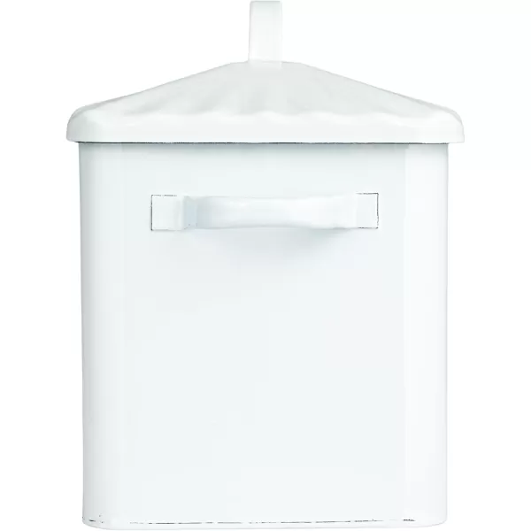 Creative CoOp Distressed White Bread Box with LidWhiteNavy