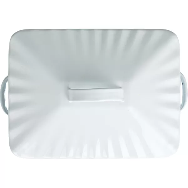 Creative CoOp Distressed White Bread Box with LidWhiteNavy