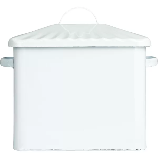 Creative CoOp Distressed White Bread Box with LidWhiteNavy