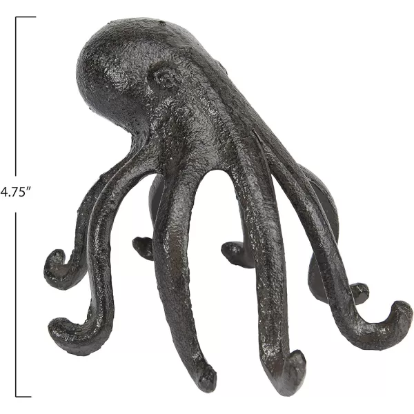 Creative CoOp Eclectic Cast Iron Octopus Figurine PhoneTablet Holder Dark BrownBronze