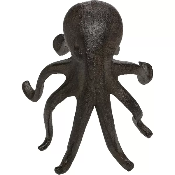Creative CoOp Eclectic Cast Iron Octopus Figurine PhoneTablet Holder Dark BrownBronze