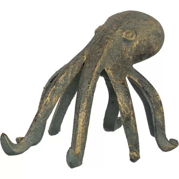 Creative CoOp Eclectic Cast Iron Octopus Figurine PhoneTablet Holder Dark BrownPatina