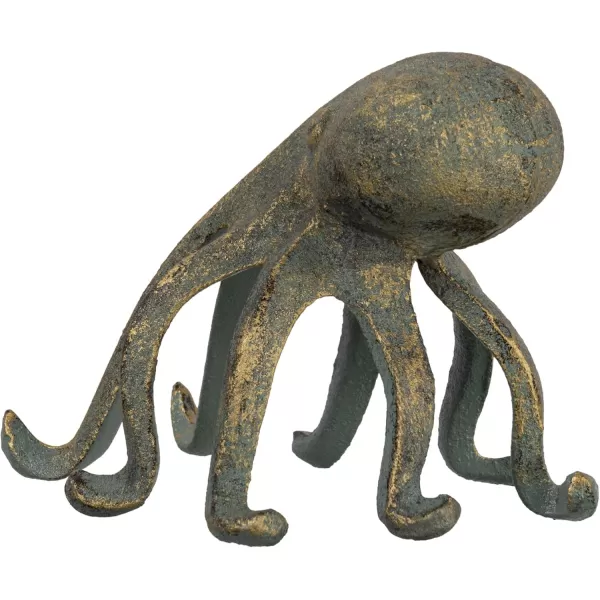 Creative CoOp Eclectic Cast Iron Octopus Figurine PhoneTablet Holder Dark BrownPatina
