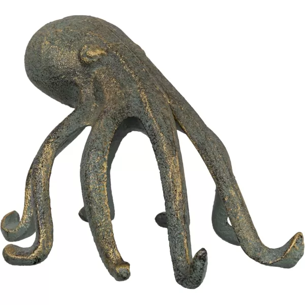 Creative CoOp Eclectic Cast Iron Octopus Figurine PhoneTablet Holder Dark BrownPatina