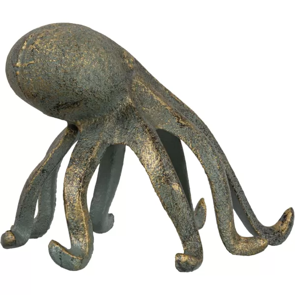 Creative CoOp Eclectic Cast Iron Octopus Figurine PhoneTablet Holder Dark BrownPatina
