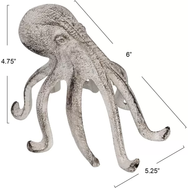Creative CoOp Eclectic Cast Iron Octopus Figurine PhoneTablet Holder Dark BrownWhitewashed