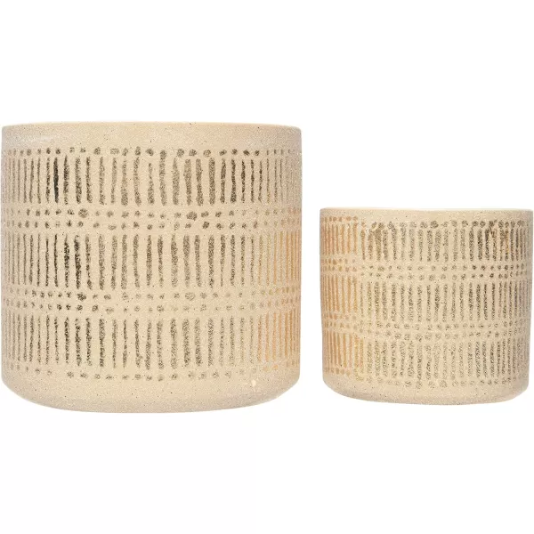 Creative CoOp Gold Stoneware Set of 2 Planter Sand