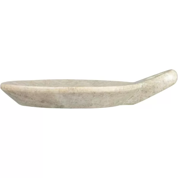 Creative CoOp HandCarved Marble Handle Grey Dish 6quotBeige