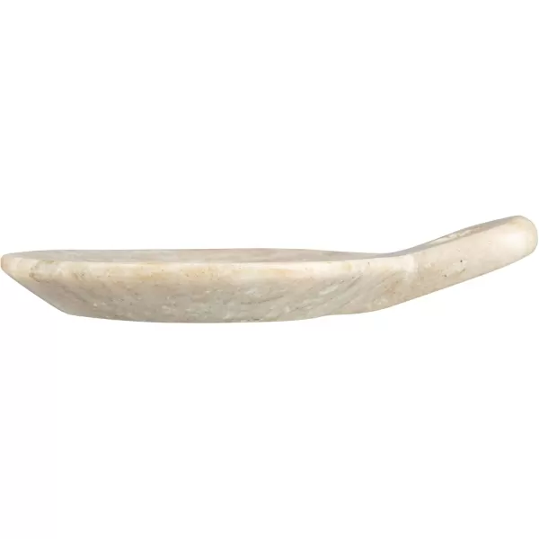 Creative CoOp HandCarved Marble Handle Grey Dish 6quotBeige