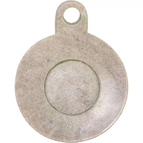 Creative CoOp HandCarved Marble Handle Grey Dish 6quotBeige