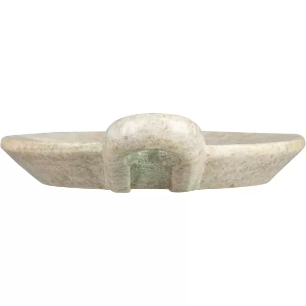 Creative CoOp HandCarved Marble Handle Grey Dish 6quotBeige