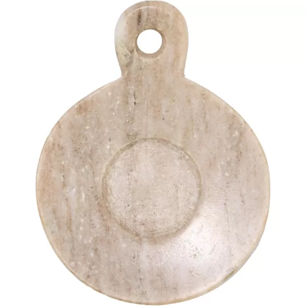 Creative CoOp HandCarved Marble Handle Grey Dish 6quotBeige