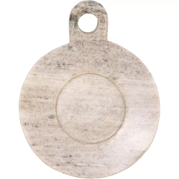 Creative CoOp HandCarved Marble Handle Grey Dish 6quotBeige