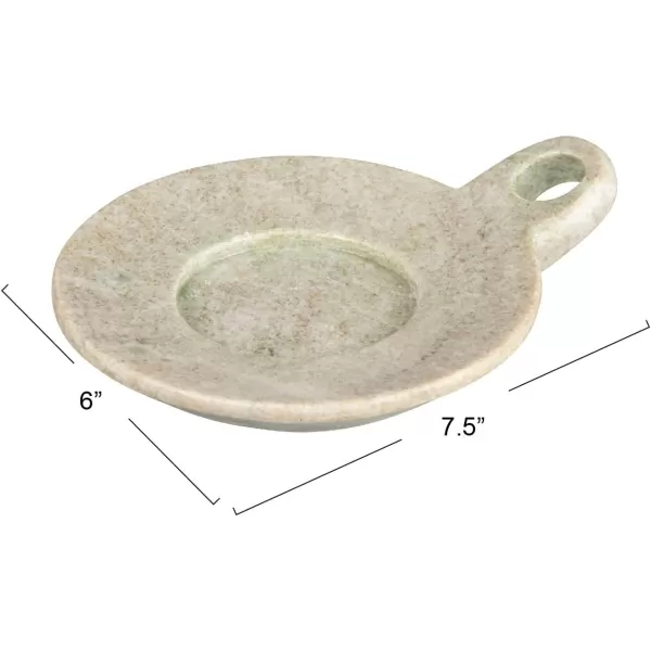 Creative CoOp HandCarved Marble Handle Grey Dish 6quotBeige