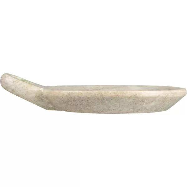 Creative CoOp HandCarved Marble Handle Grey Dish 6quotBeige