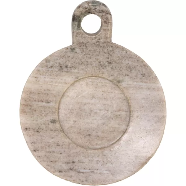 Creative CoOp HandCarved Marble Handle Grey Dish 6quotBeige