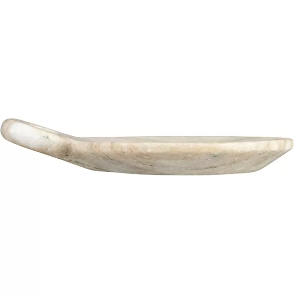 Creative CoOp HandCarved Marble Handle Grey Dish 6quotBeige