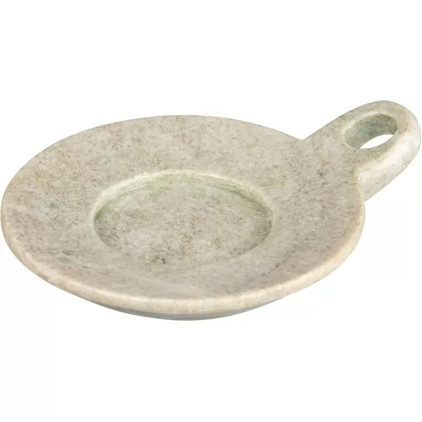 Creative CoOp HandCarved Marble Handle Grey Dish 6quotBeige