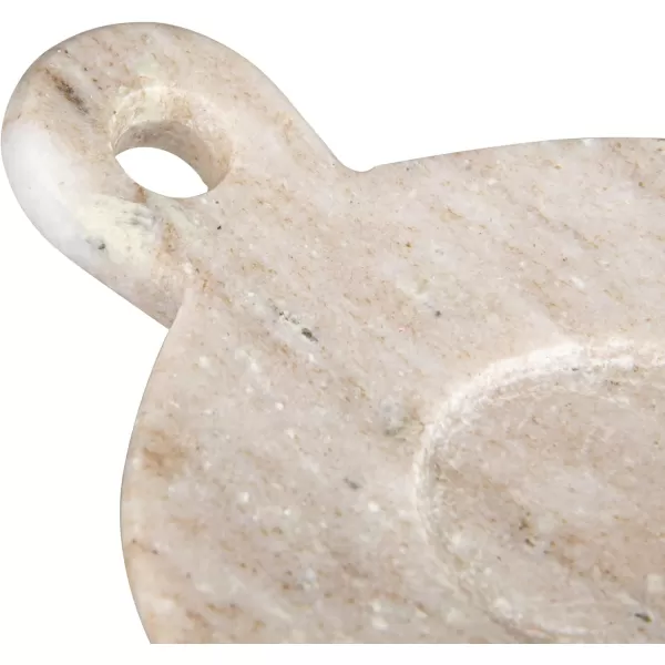 Creative CoOp HandCarved Marble Handle Grey Dish 6quotBeige