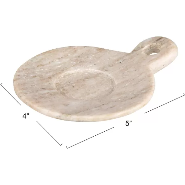 Creative CoOp HandCarved Marble Handle Grey Dish 6quotBeige