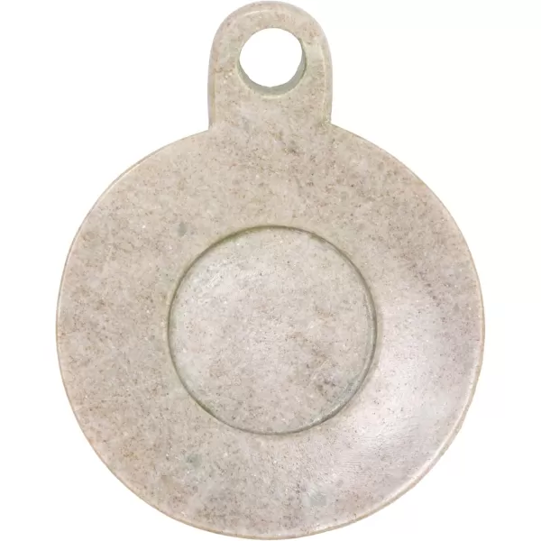 Creative CoOp HandCarved Marble Handle Grey Dish 6quotBeige