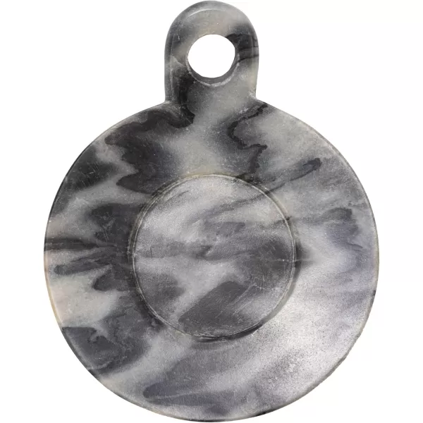 Creative CoOp HandCarved Marble Handle Grey Dish 6quotGray