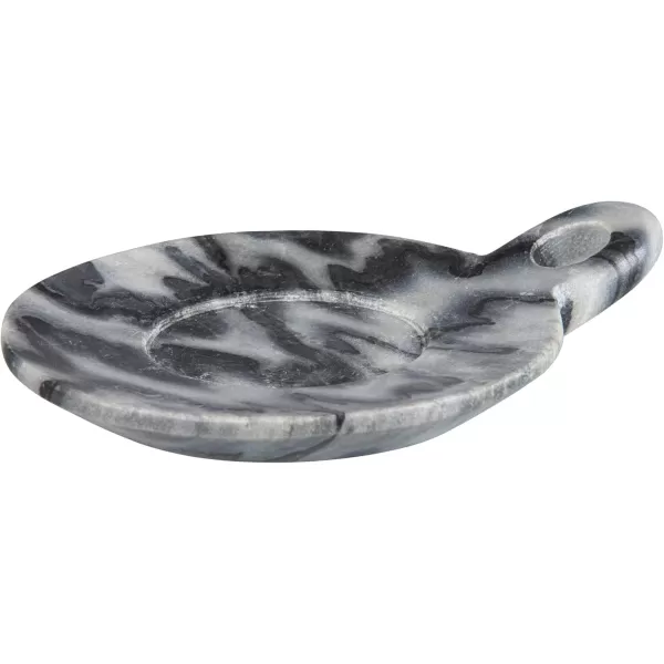 Creative CoOp HandCarved Marble Handle Grey Dish 6quotGray