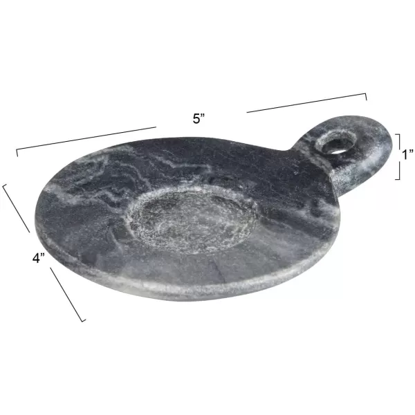 Creative CoOp HandCarved Marble Handle Grey Dish 6quotGray