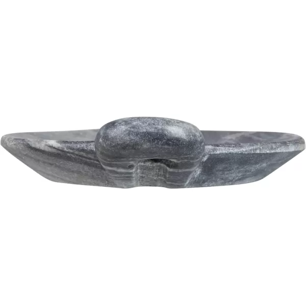 Creative CoOp HandCarved Marble Handle Grey Dish 6quotGray