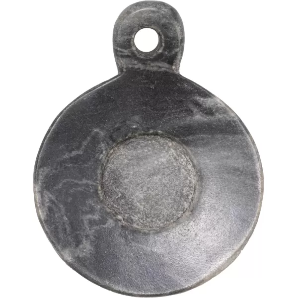 Creative CoOp HandCarved Marble Handle Grey Dish 6quotGray