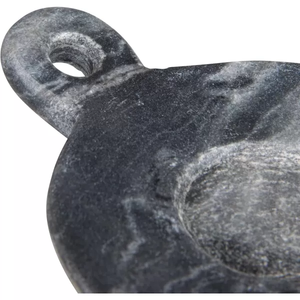 Creative CoOp HandCarved Marble Handle Grey Dish 6quotGray