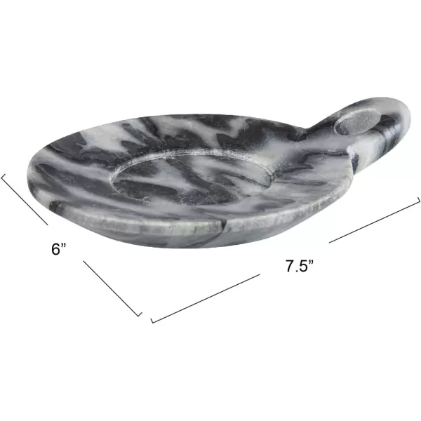 Creative CoOp HandCarved Marble Handle Grey Dish 6quotGray
