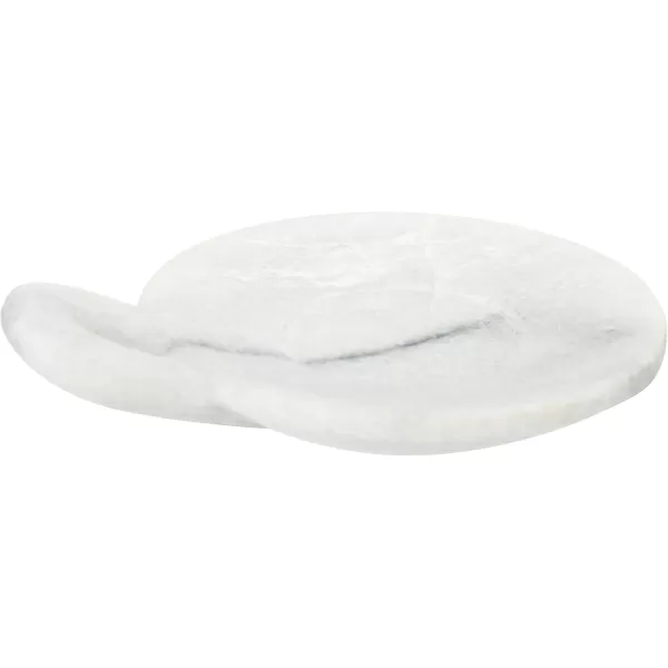 Creative CoOp HandCarved Marble Handle Grey Dish 6quotWhite