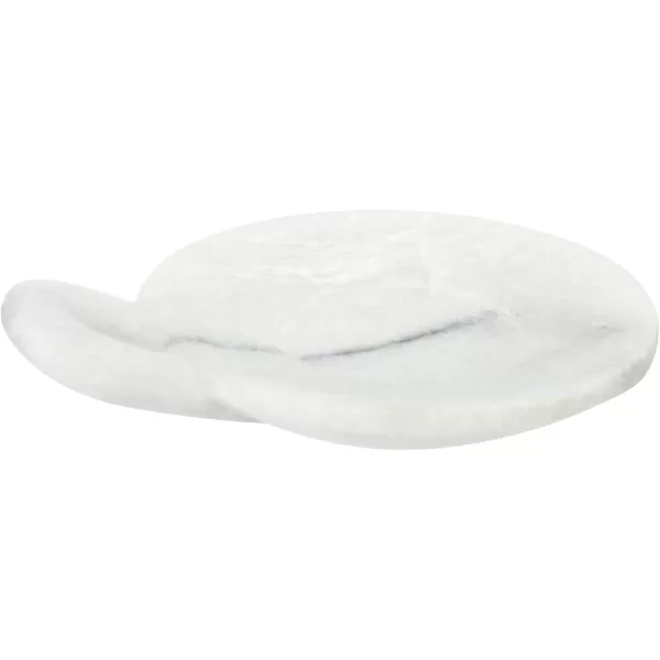 Creative CoOp HandCarved Marble Handle Grey Dish 6quotWhite
