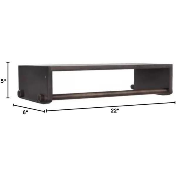 Creative CoOp Mango Wood Wall Shelf with Rod Espresso Finish
