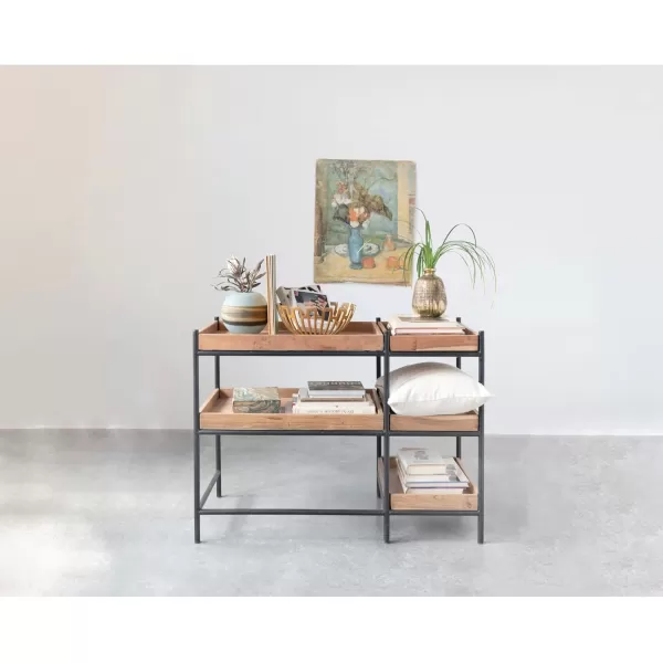 Creative CoOp Mango Wood and Metal 5 Removable Shelves Console Table 43quot L x 20quot W x 31quot H Multicolor