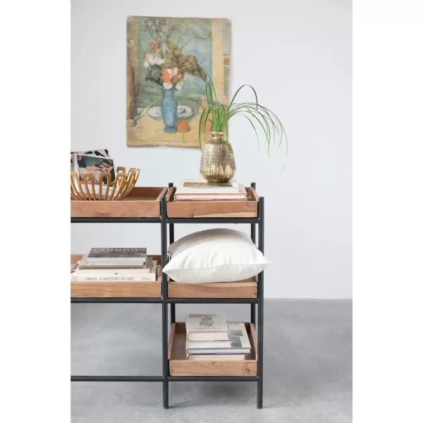 Creative CoOp Mango Wood and Metal 5 Removable Shelves Console Table 43quot L x 20quot W x 31quot H Multicolor