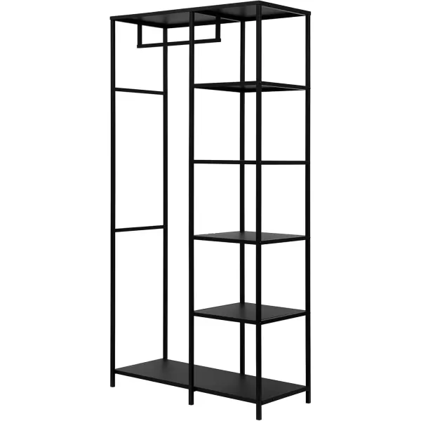 Creative CoOp Metal Shelf with 5 Shelves ampamp Rod KD Rack Black