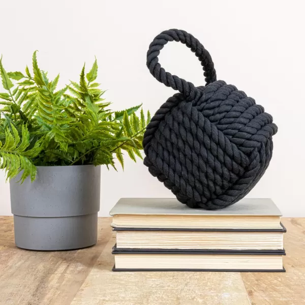 Creative CoOp Nautical Rope Knot Door StopBlack