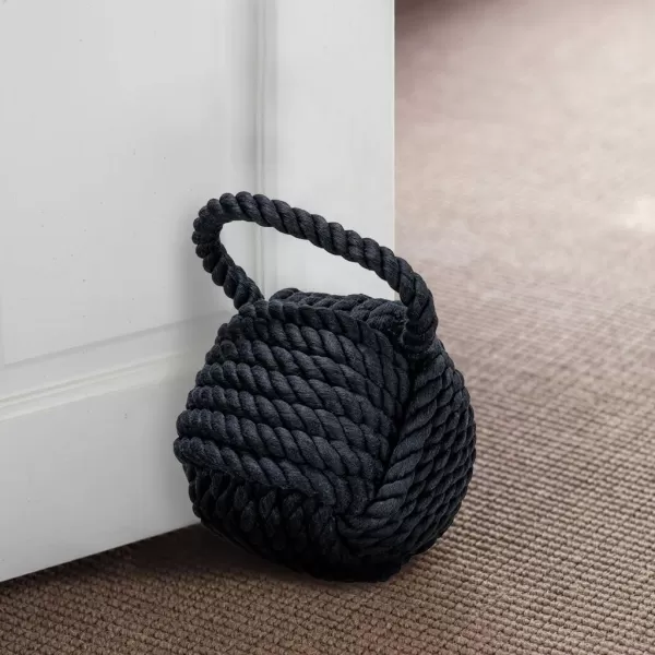 Creative CoOp Nautical Rope Knot Door StopBlack