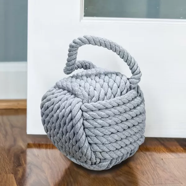Creative CoOp Nautical Rope Knot Door StopGray