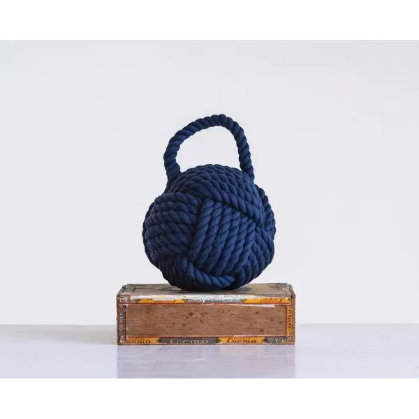 Creative CoOp Nautical Rope Knot Door StopNavy Blue