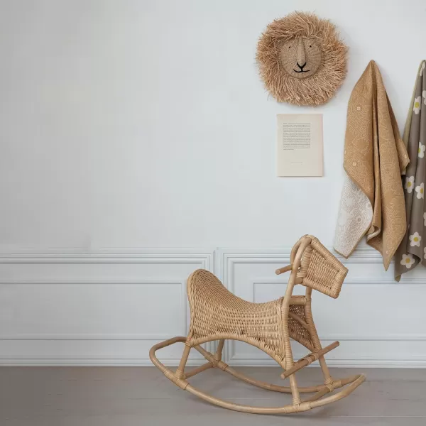 Creative CoOp Rattan Rocking Horse Natural
