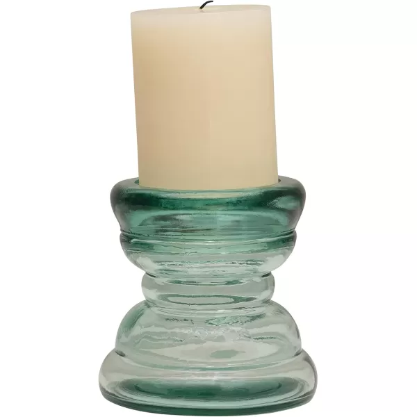 Creative CoOp Recycled Glass Candle Holder Clear