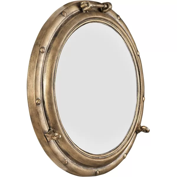 Creative CoOp Round Metal Porthole MirrorGold